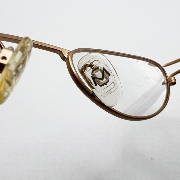 Marchon Tres Jolie 20 Eyeglass Frame Oval Metal Gold Autumn Blue 49-19-135 Japan main image 11